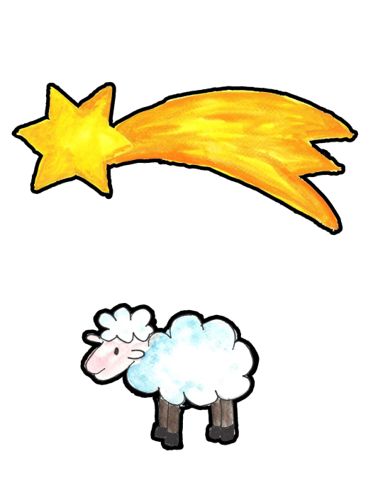 Vystřihovánka ovečka s kometou